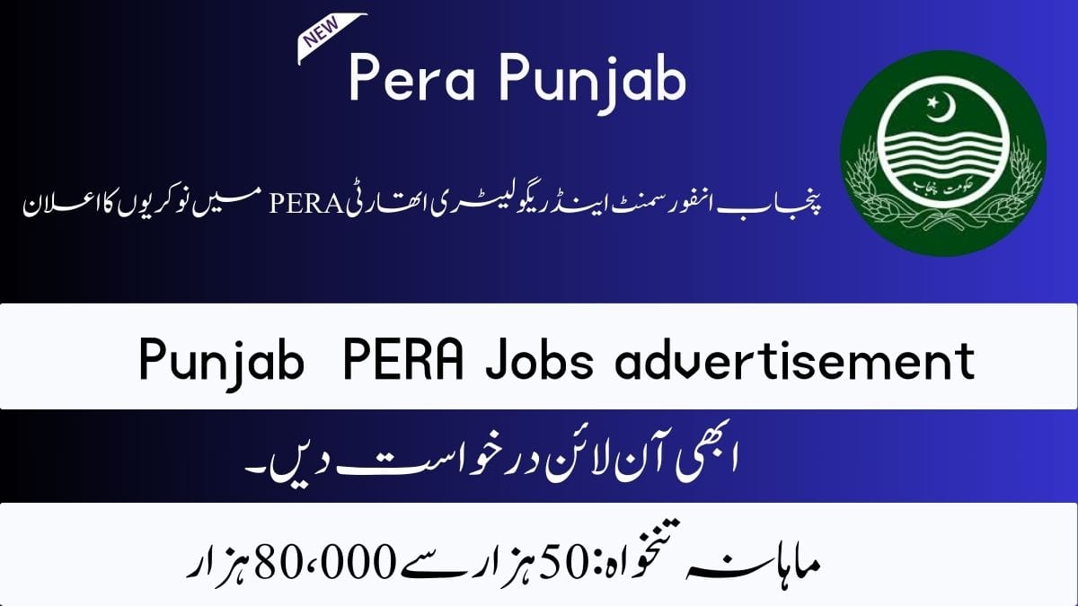 Punjab Enforcement and Regulatory Authority PERA Jobs 2025