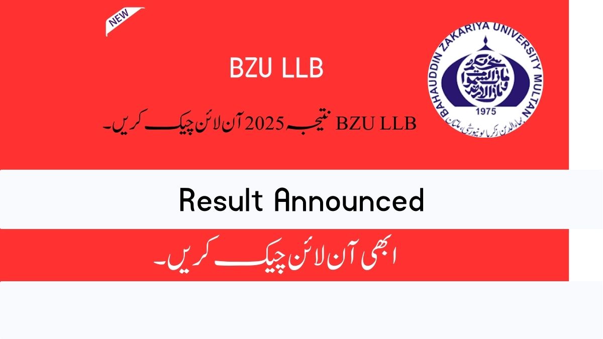 BZU LLB Result 2025 Check Online via www.bzu.edu.pk