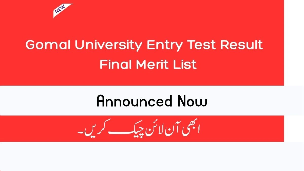 Gomal University Entry Test Result 2026 Final Merit List